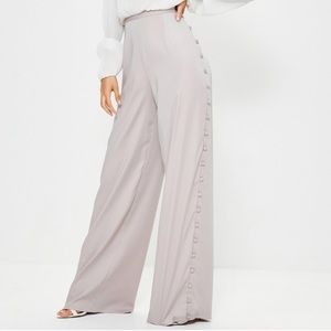 Misguided Wide Leg Satin Trousers
